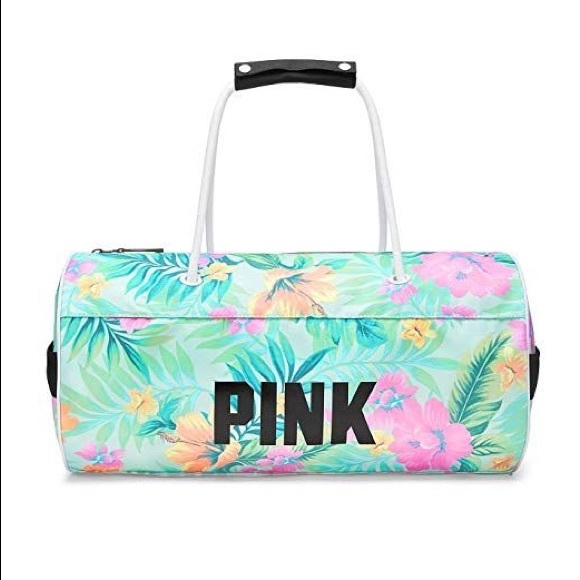 PINK Victoria's Secret Handbags - VS Pink Varsity Mini Duffle 17” Gym Bag Tropical